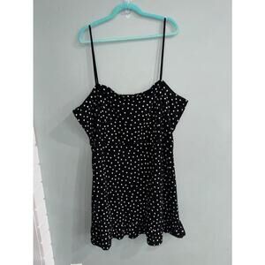 ASOS plus size black/white polka dot mini dress size 24